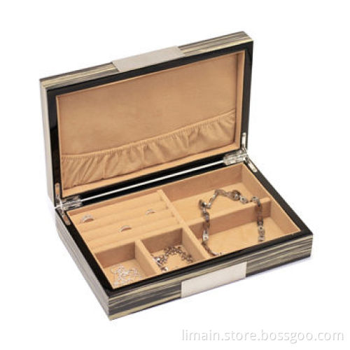 Wooden Jewelry Box, Sized 9.75 x 6.25 x 2.5 Inches